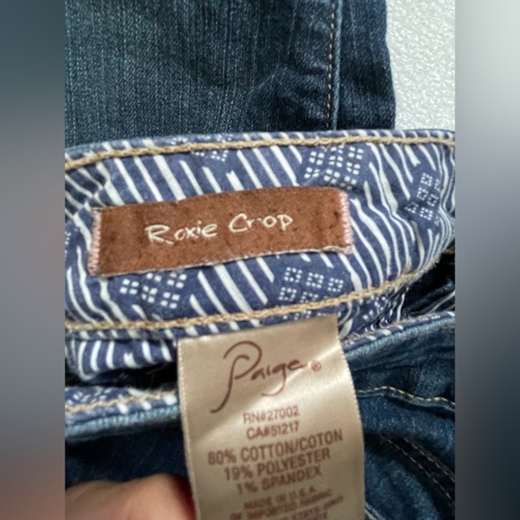 Paige Women’s Blue jeans size 27 Roxie Crop Medium  wash - Picture 5 of 8